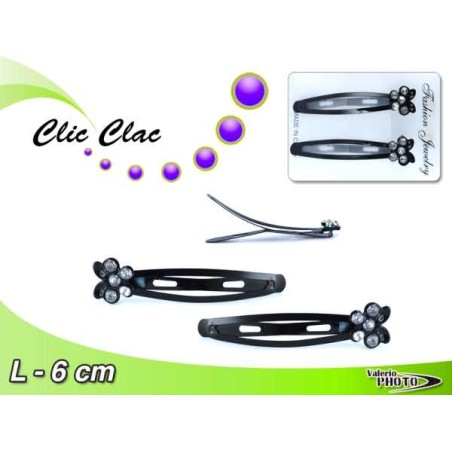 CLIC CLAC C/ΦΑΡΦΑΛΑ STRASS 2PCS