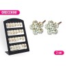 EARRINGS C /FLOWER RHINESTONES ESP 12 PC