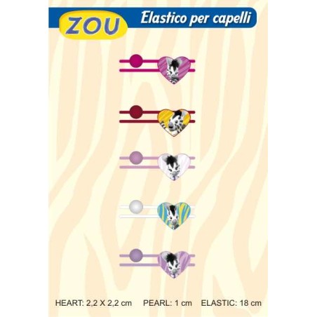 CORAZÓN ELÁSTICO 2 PCS ZEBRA ZOU