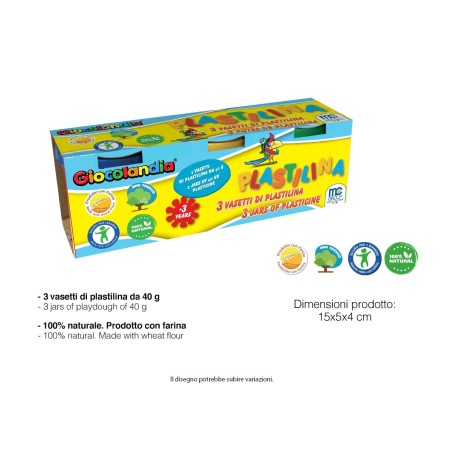 3 TARROS DE PLASTILINA 40 GR