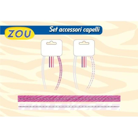 SET 2 CERCHIETTI ED ELASTICI ZEBRA ZOU