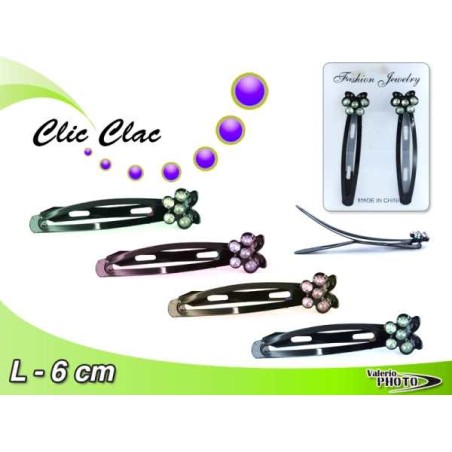 CLIC CLAC C/FARFALLA STRASS COL.2PCS