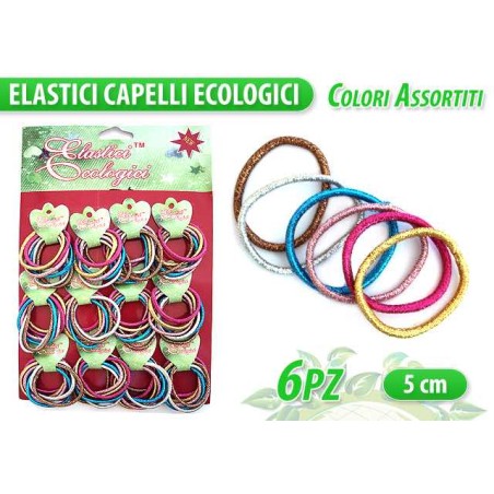 ECOLÓGICO ELÁSTICO COL. ASS GLIT 6PCS NS