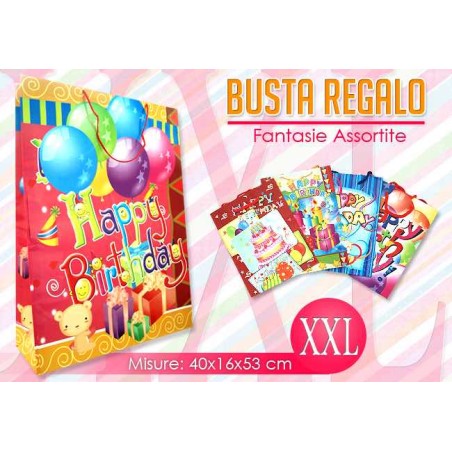 BUSTA REGALO HAPPY BIRTHDAY MIS. XXL  NS