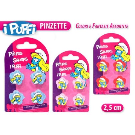 MINI PINZA DE FLORES 4 UDS. PITUFOS PU59