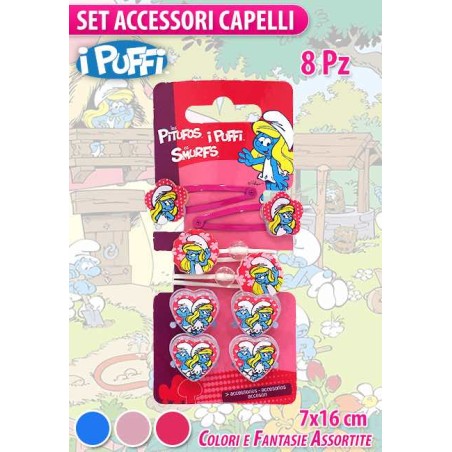 SET ACCESSORI CAPELLI PUFFI