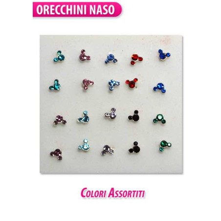 ORECCHINI NASO SINGOLO STRASS COLOR. NS