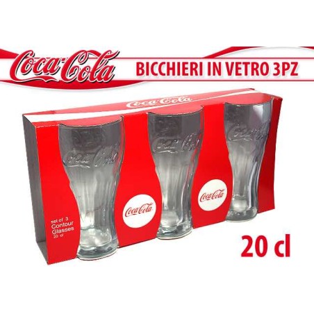 COCA COLA BICCHIERI VETRO 3 PZ.200 ML NS