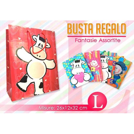 BUSTA REGALO BAMBOLA & MUCCA MIS. L