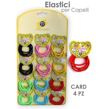 ELASTICI 4 PZ. ECOLOGICI NERI + COLOARTI