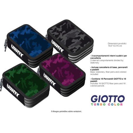 ASTUCCIO 3 ZIP GIOTTO CAMOUFLAGE