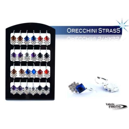 ORECCHINI C/STRASS COLORATI ESP 12 PZ NS