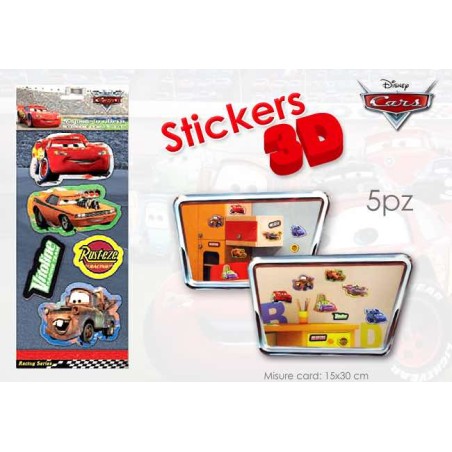 PEGATINA DE TARJETA 3D CARS 15.5X40 NS