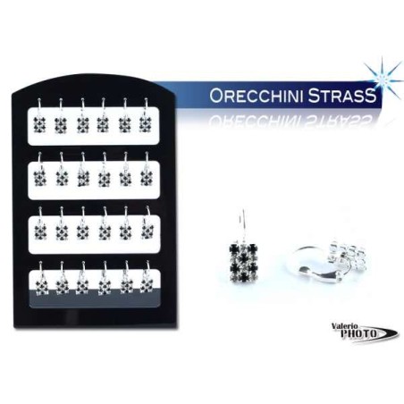 EARRINGS C/RHINESTONES CHESS ESP 12 PCS