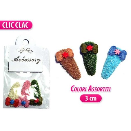 CLIC CLAC 3 PZ. TESSUTO CON FIOCCO