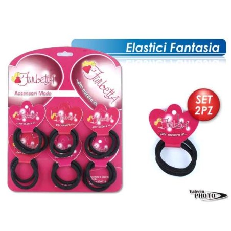 ELASTICI CAPELLI NERO CARTELLA DA12PZ NS