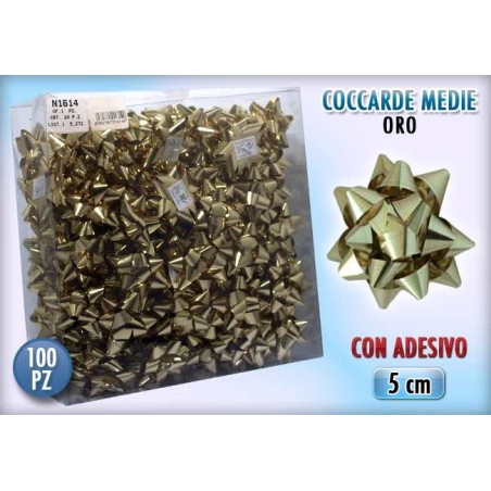 COCCARDA 3 MIS. GOLD  100 PZ.    NS