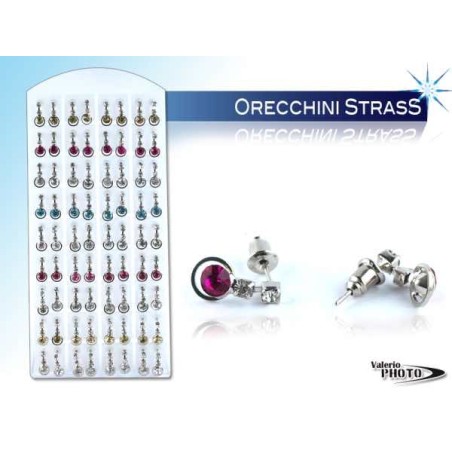 ORECCHINI STRASS PENDENTE ESP 36 PZ.  NS