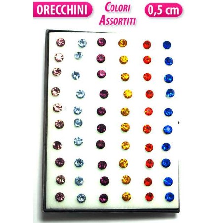 ORECCHINI STRASS COLORATI COPPIA